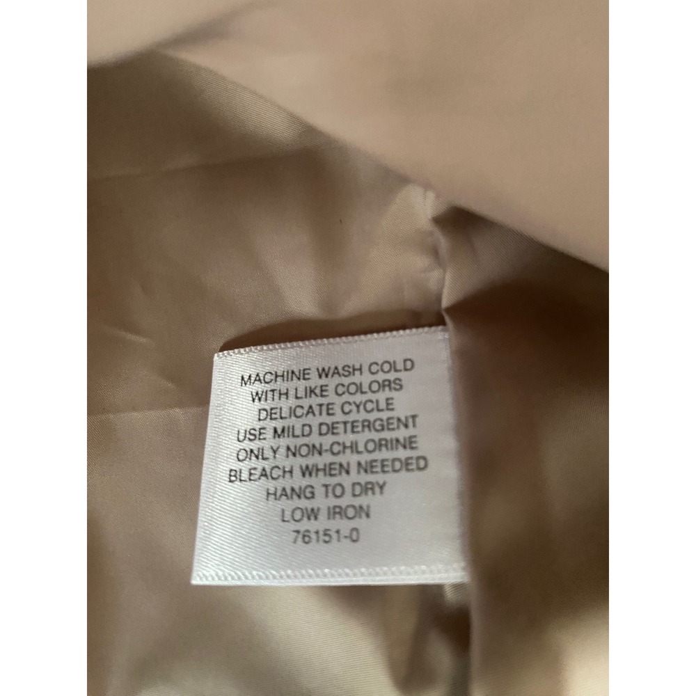 Liz Claiborne Faux Leather Jacket Women XL Tan Beige Zip Front Utility Coat - Picture 5 of 15